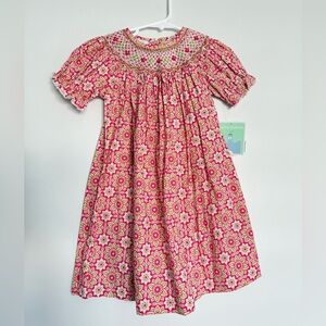 Petite Palace Baby Girl Pink Floral Smocked Dress Size 24M